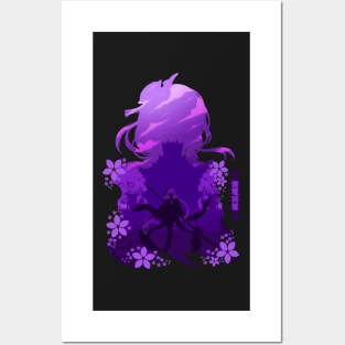 GENSHIN IMPACT RAIDEN SHOGUN NEGATIVE SPACE Posters and Art